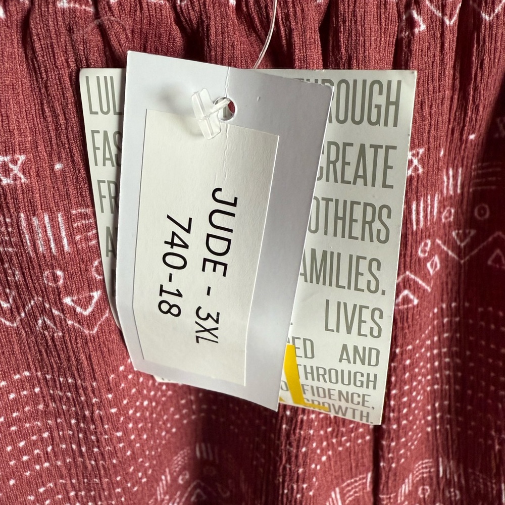 Lularoe Jude Red Patterned Skirt - 3XL